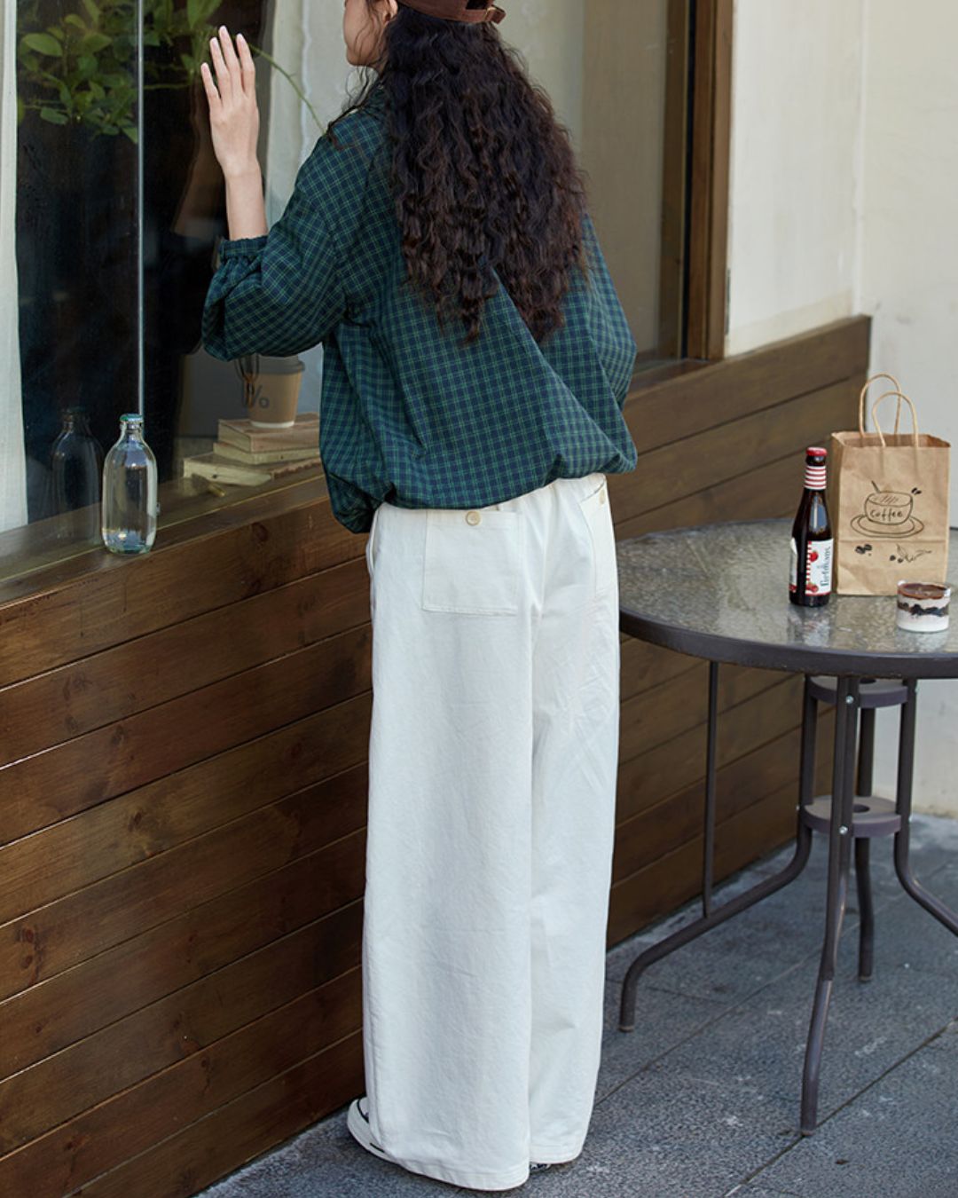 Casual Hooded Checked Shirt　LS053