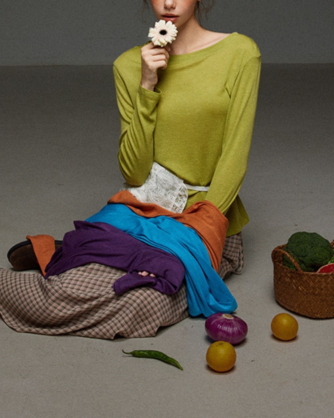 Boat Neck Slim Fit T-shirt　LT012