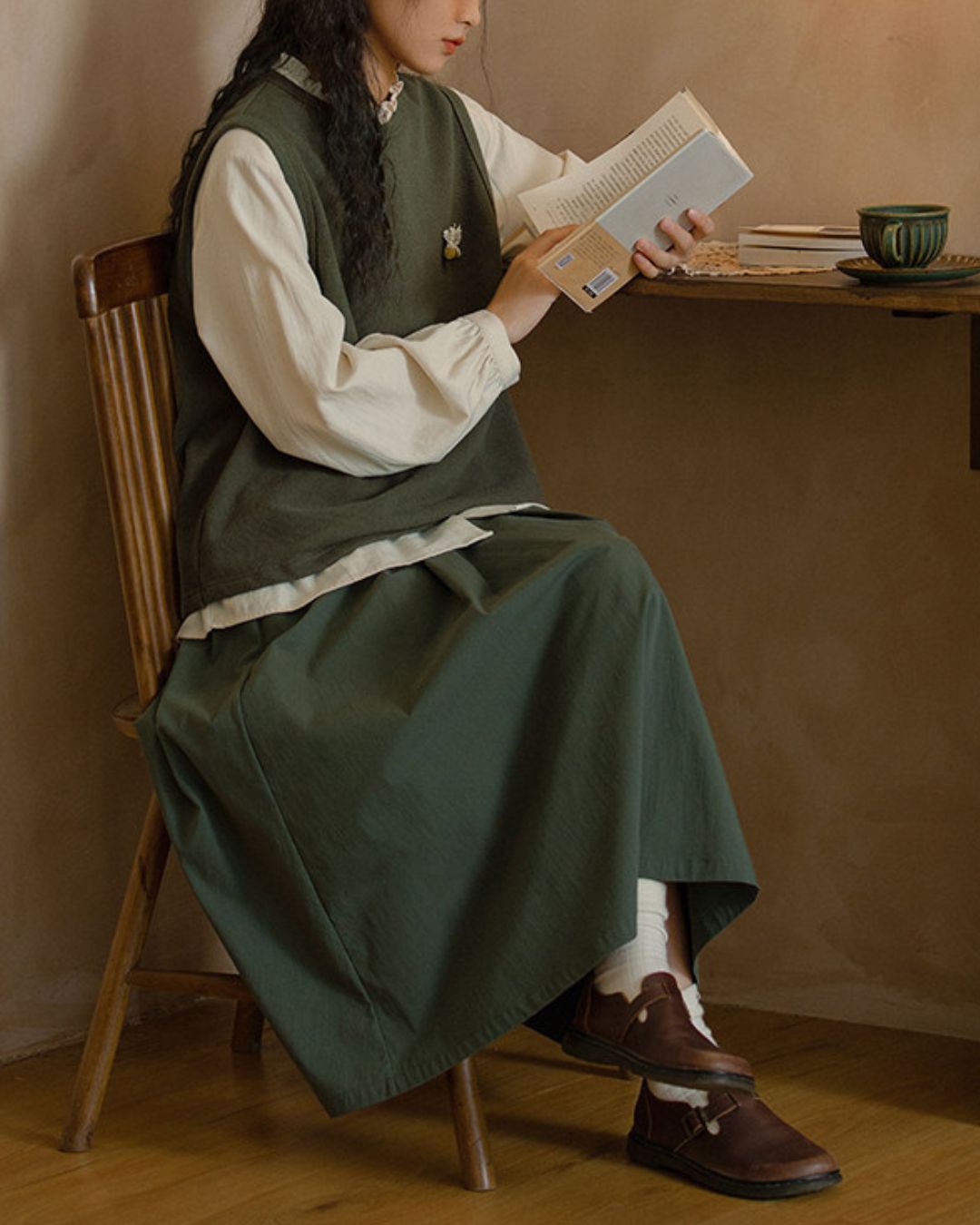 Crew Neck Cotton Knit Vest　VT024