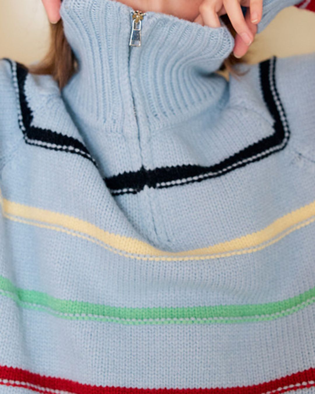 Multi-border Half-zip Knit　KN091