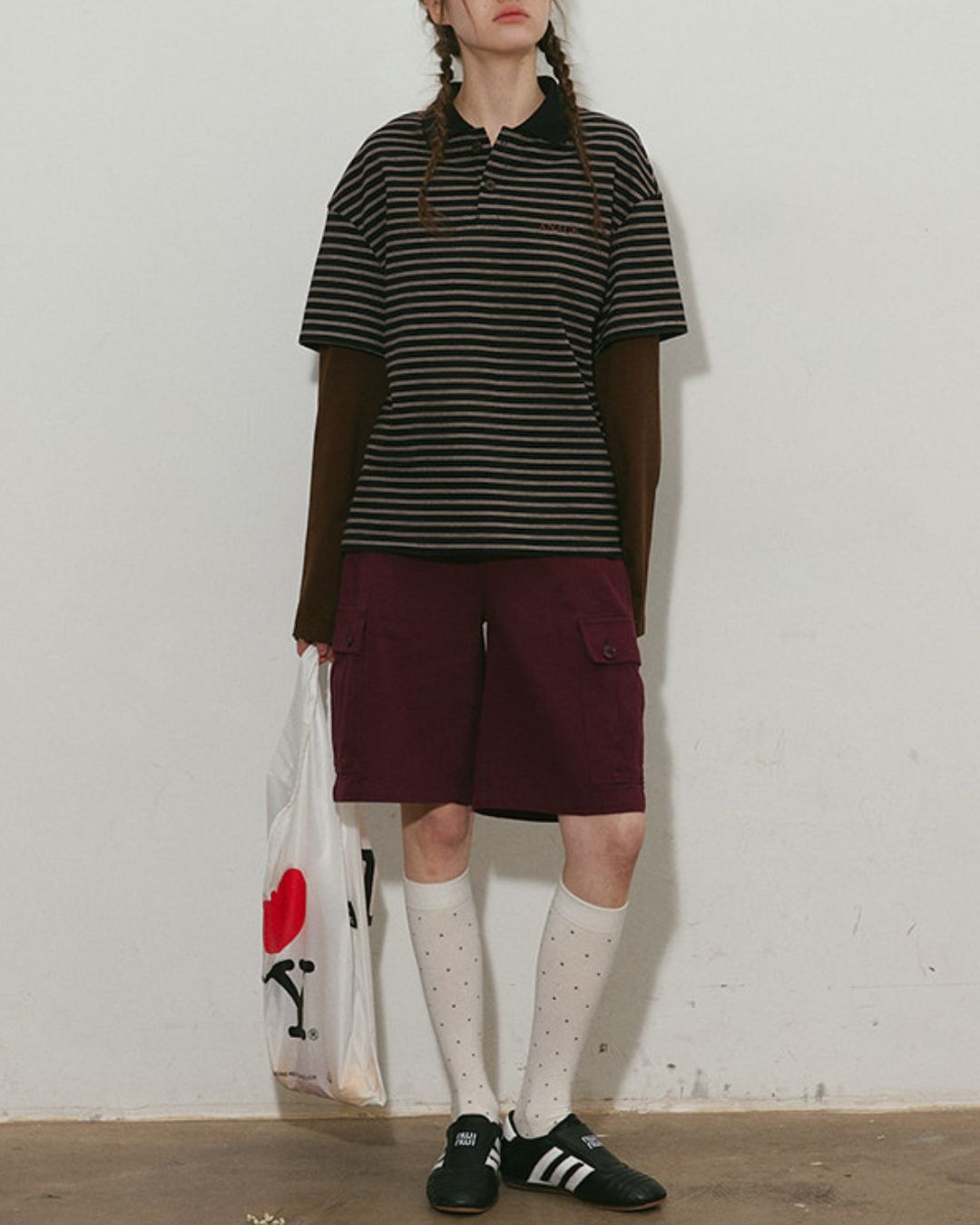 Fake Layered Border Polo Shirt　PS002