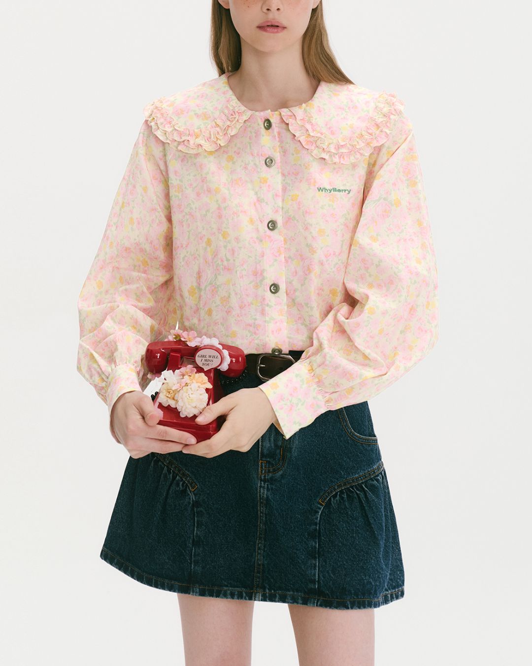 Frilled Big Collar Shirt　LS023
