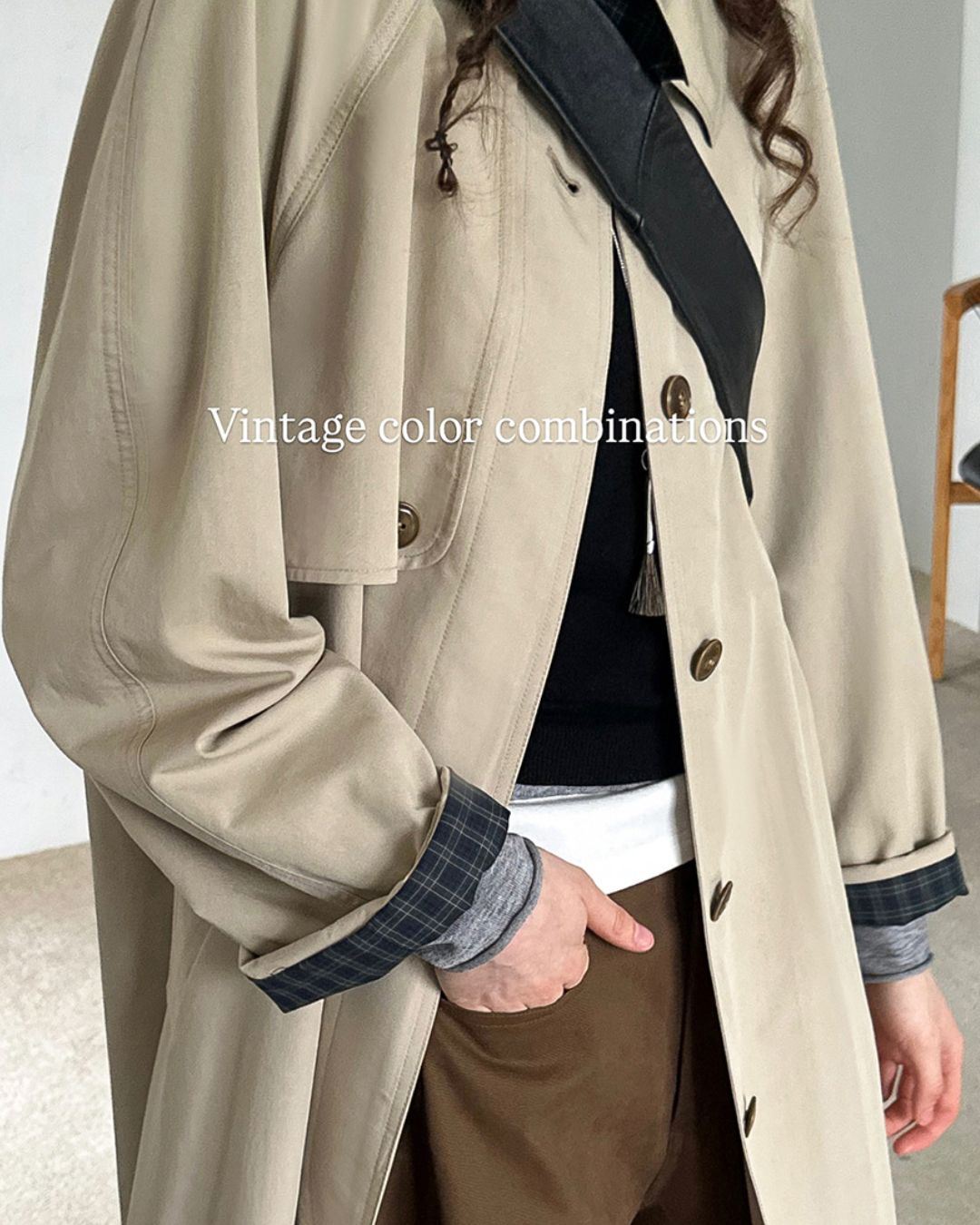 Back Pleated Trench Coat　CT001