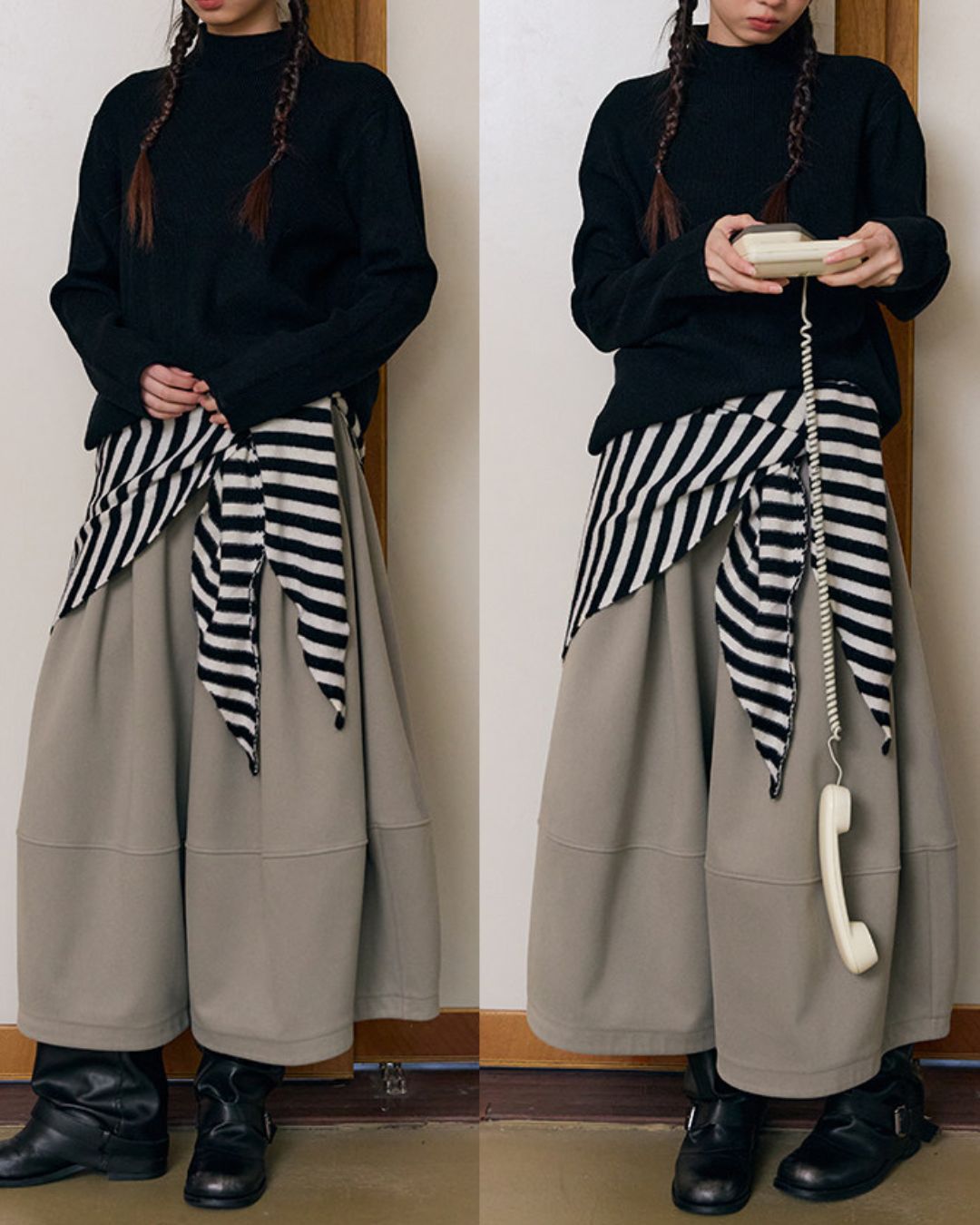 Basic Rib Mock Neck Knit　KN090