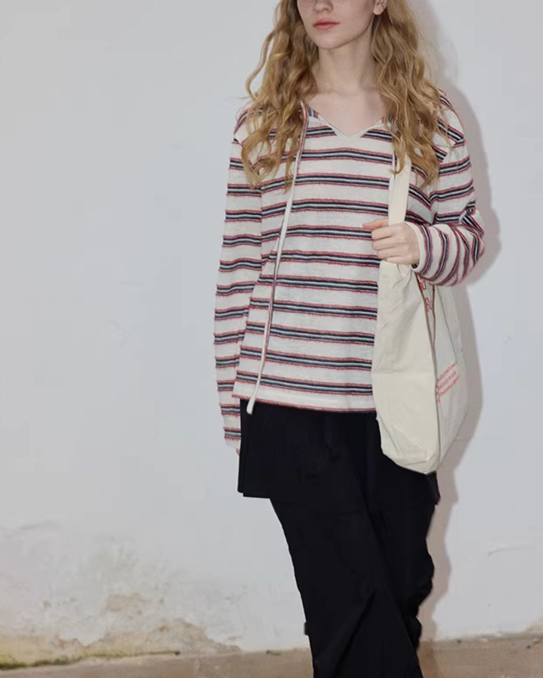 Multi-border Drawstring T-shirt　LT029