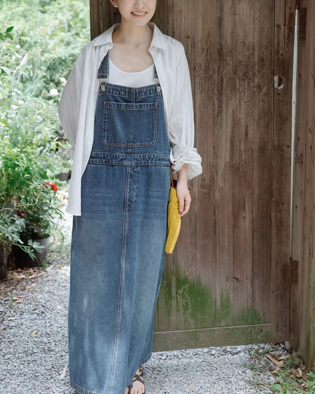 Linen Blend Oversized Striped Shirt　LS064