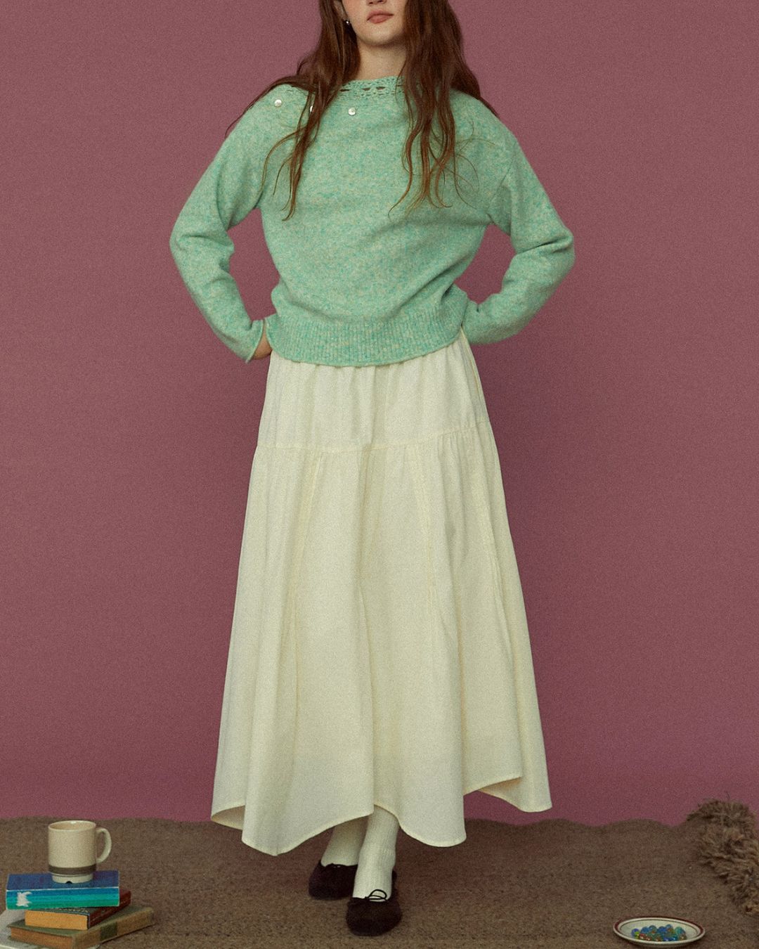 Crochet Off-the-shoulder Knit　KN093
