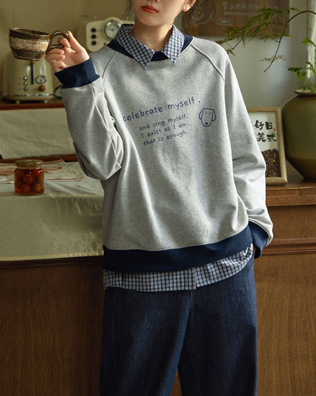 Colorblock Letter Print Sweat　SW011