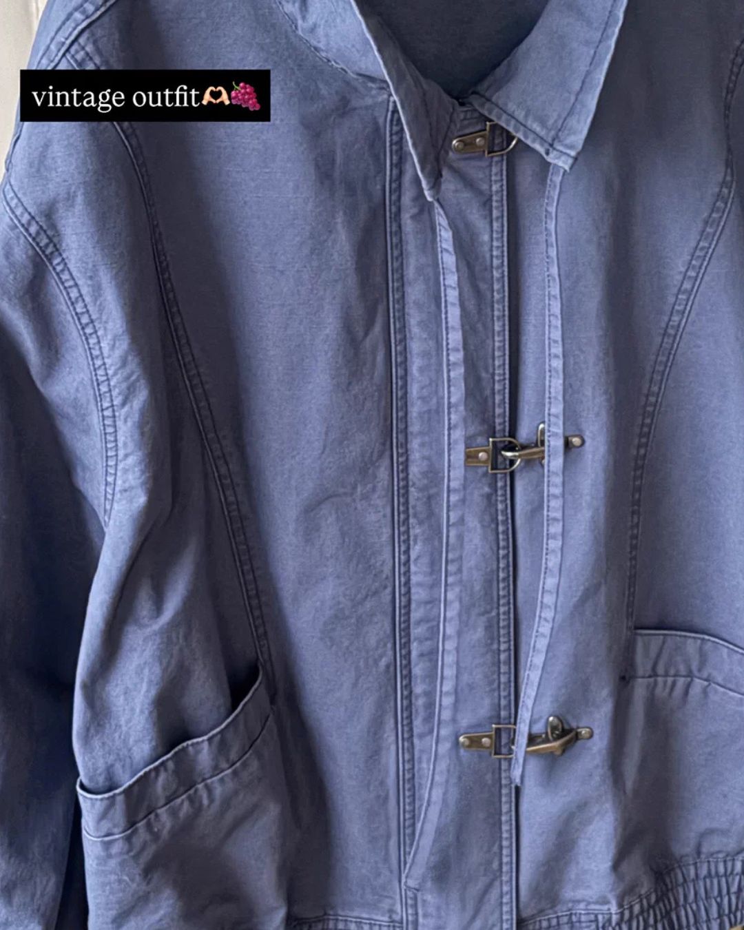 Vintage Metal Button Denim Jacket & Gathered Shorts　JK090