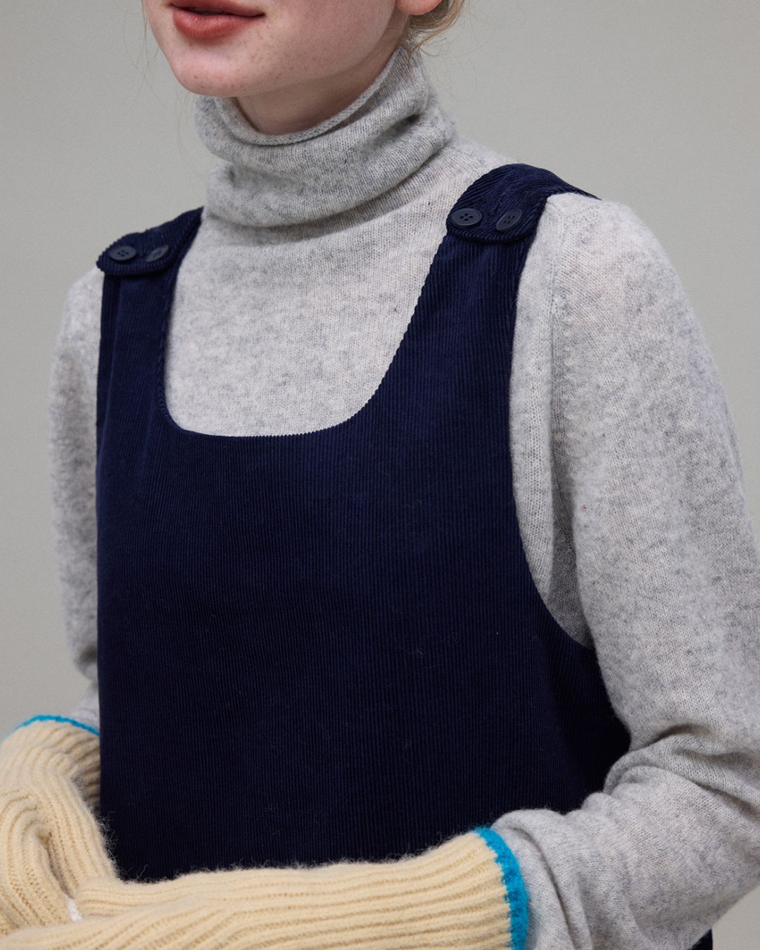 Patchwork Corduroy Dress　OP001