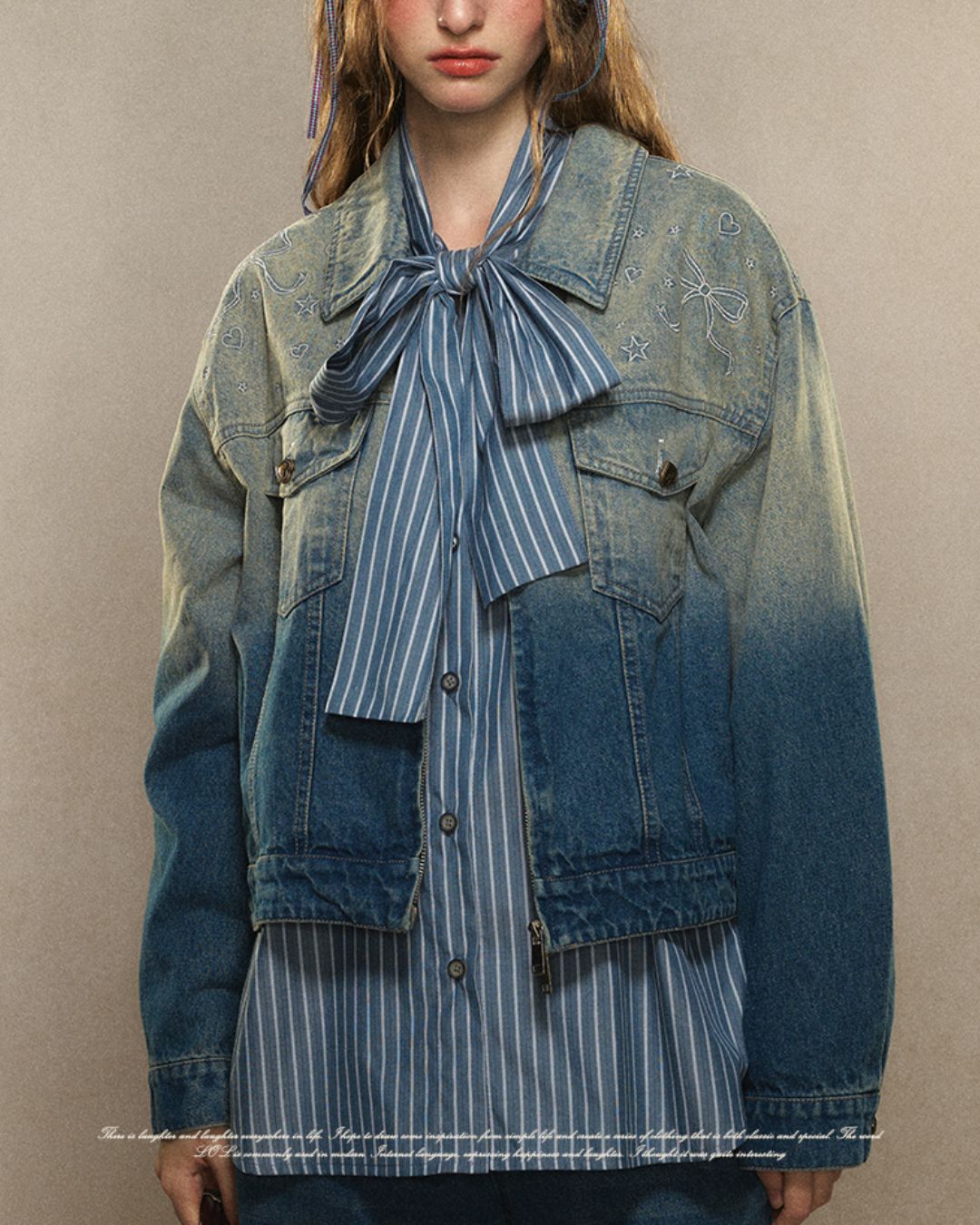 Bowtie Striped Shirt　LS019