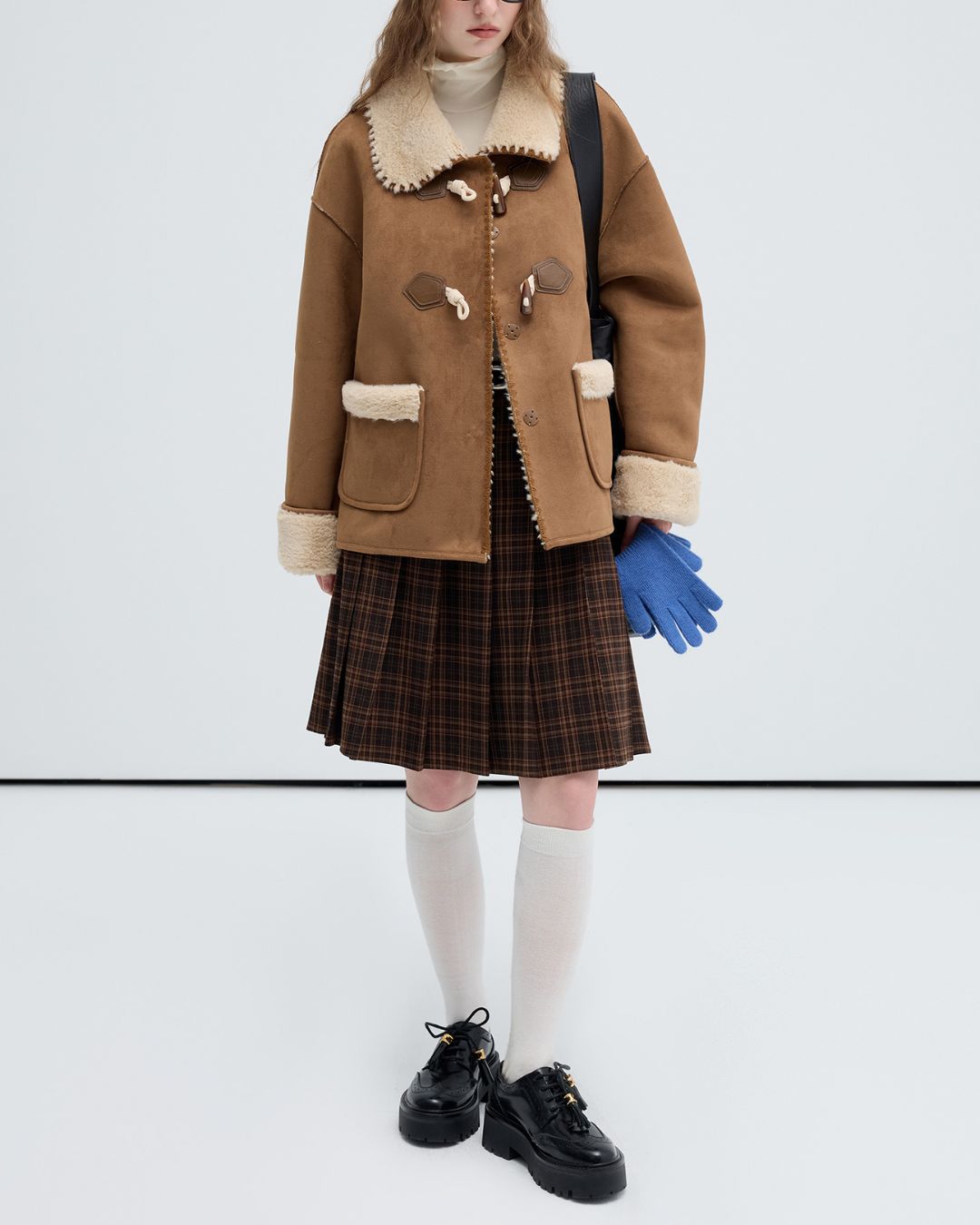 Collared Duffle Mouton Coat　CT010