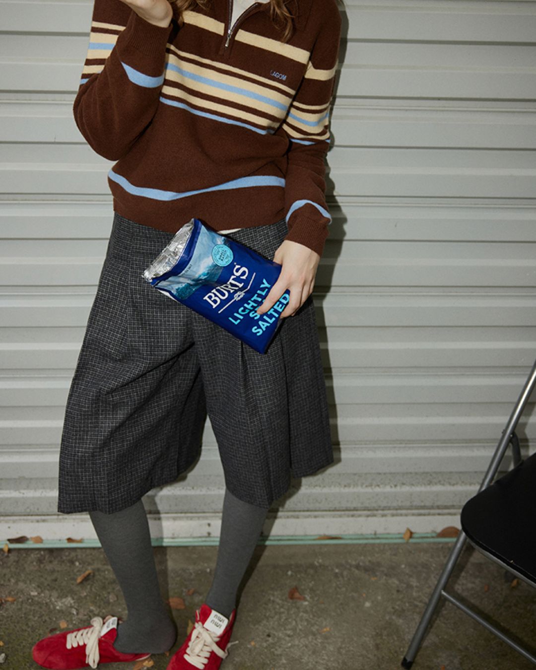 Multi-border Half-zip Polo Collar Knit　KN052