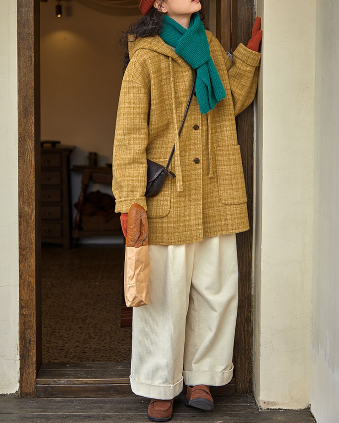 Wool Hooded Middle Coat　CT032