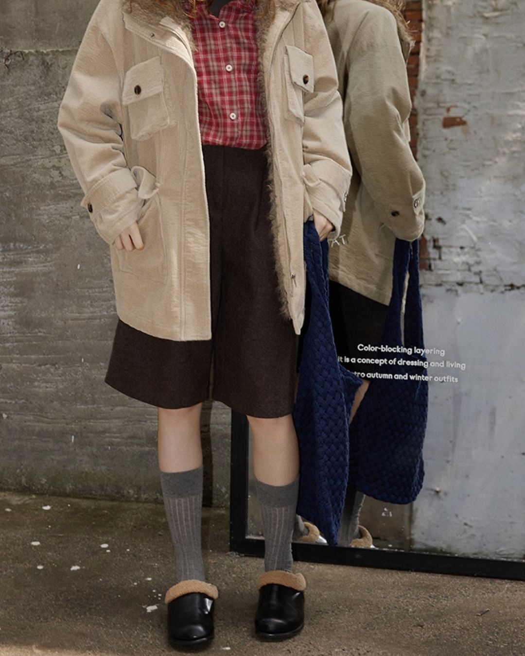 Fur-lined Corduroy Work Jacket　JK045