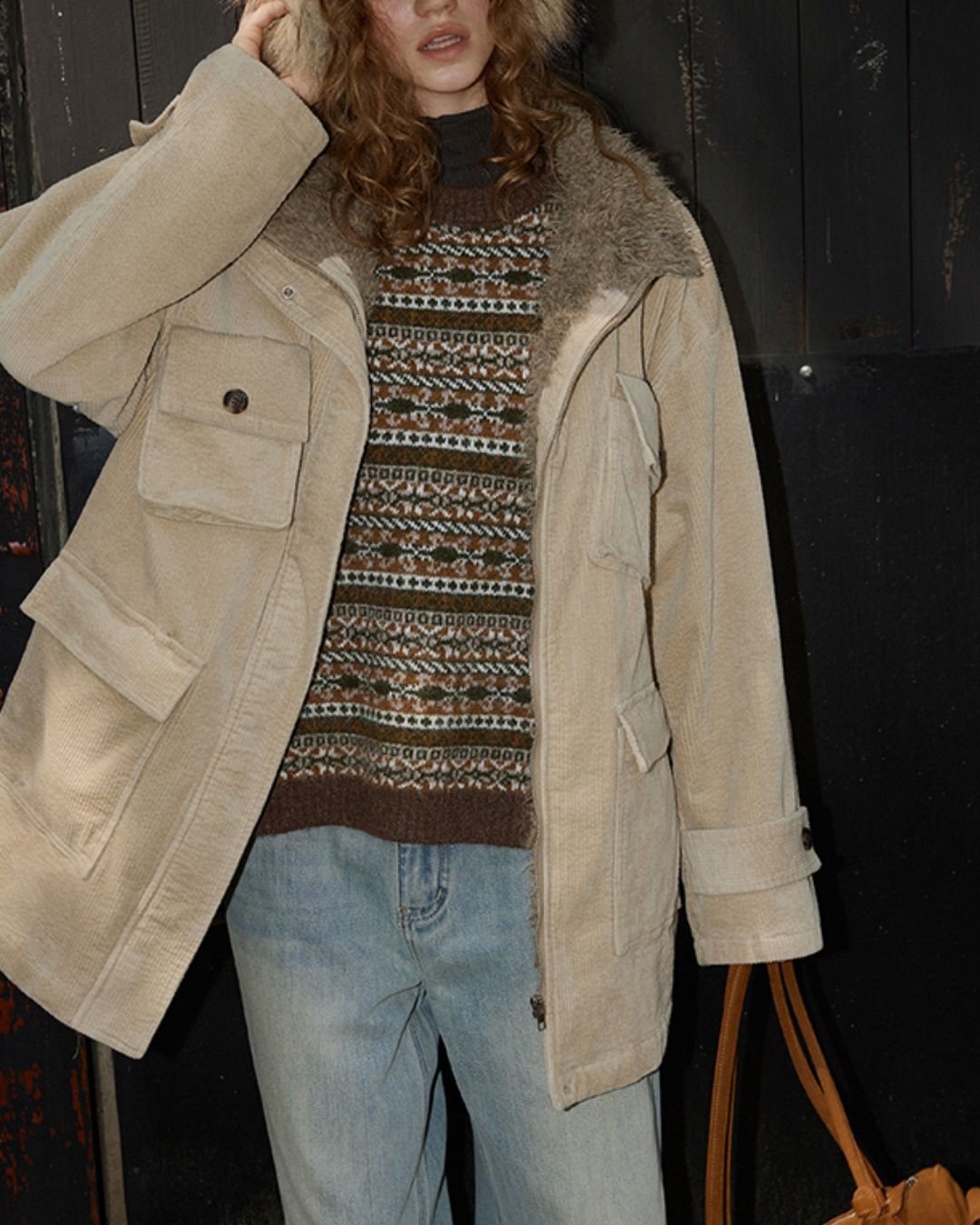 Jacquard Border Knit Vest　KN050