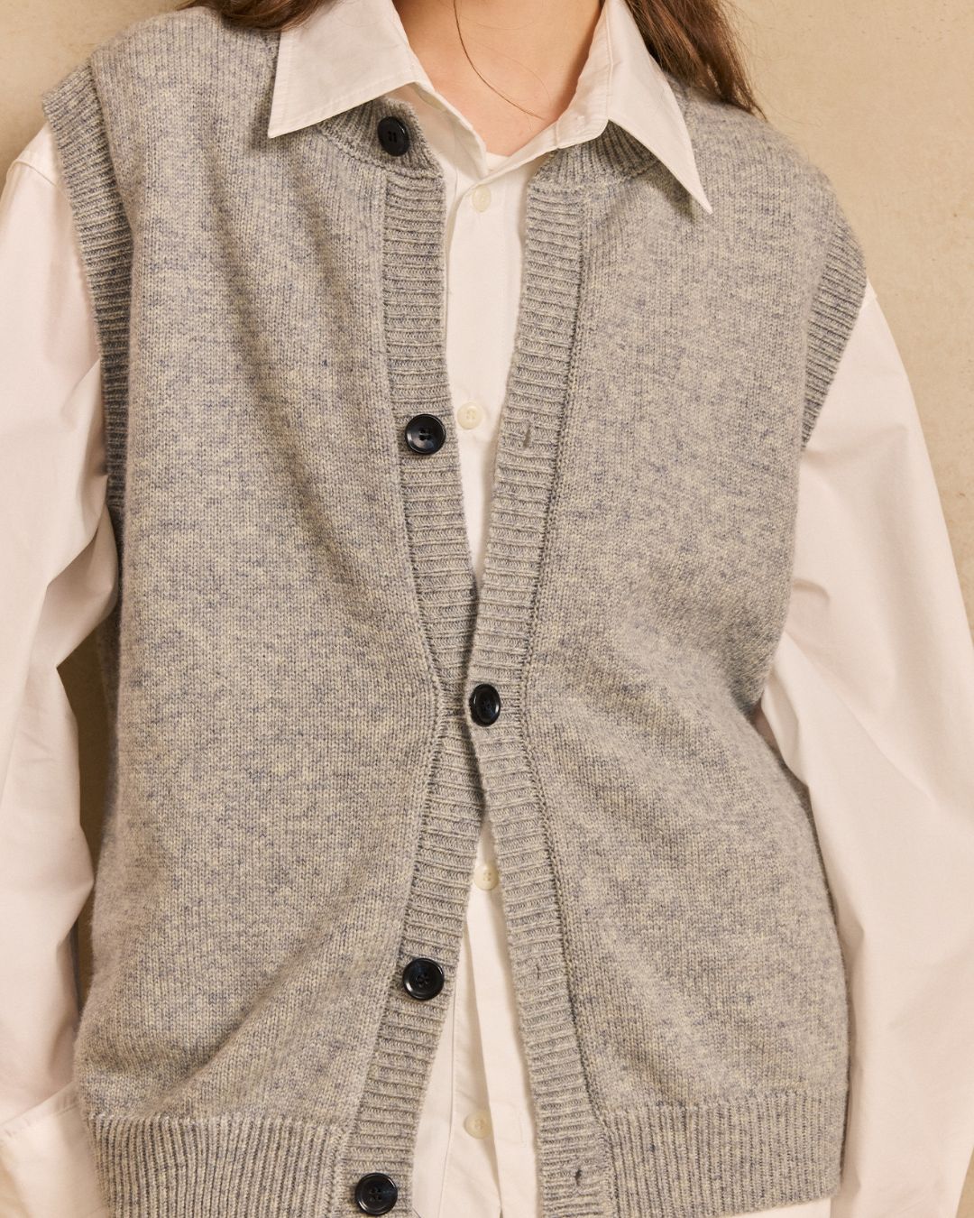 Basic Knit Cardigan Vest　VT018