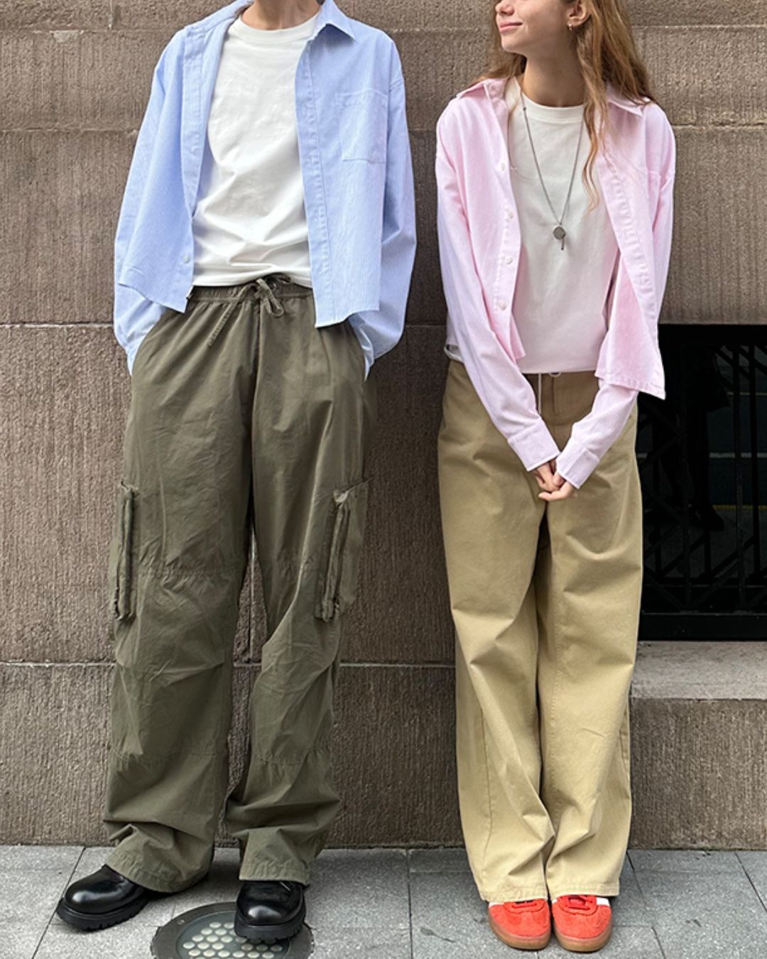 Striped Cropped Shirt　LS008