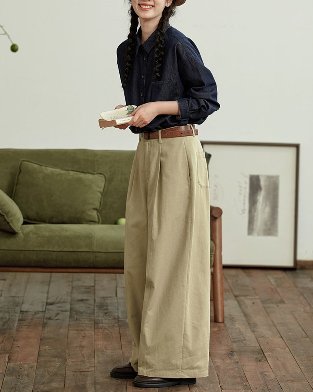 Casual Navy Denim Shirt　LS041