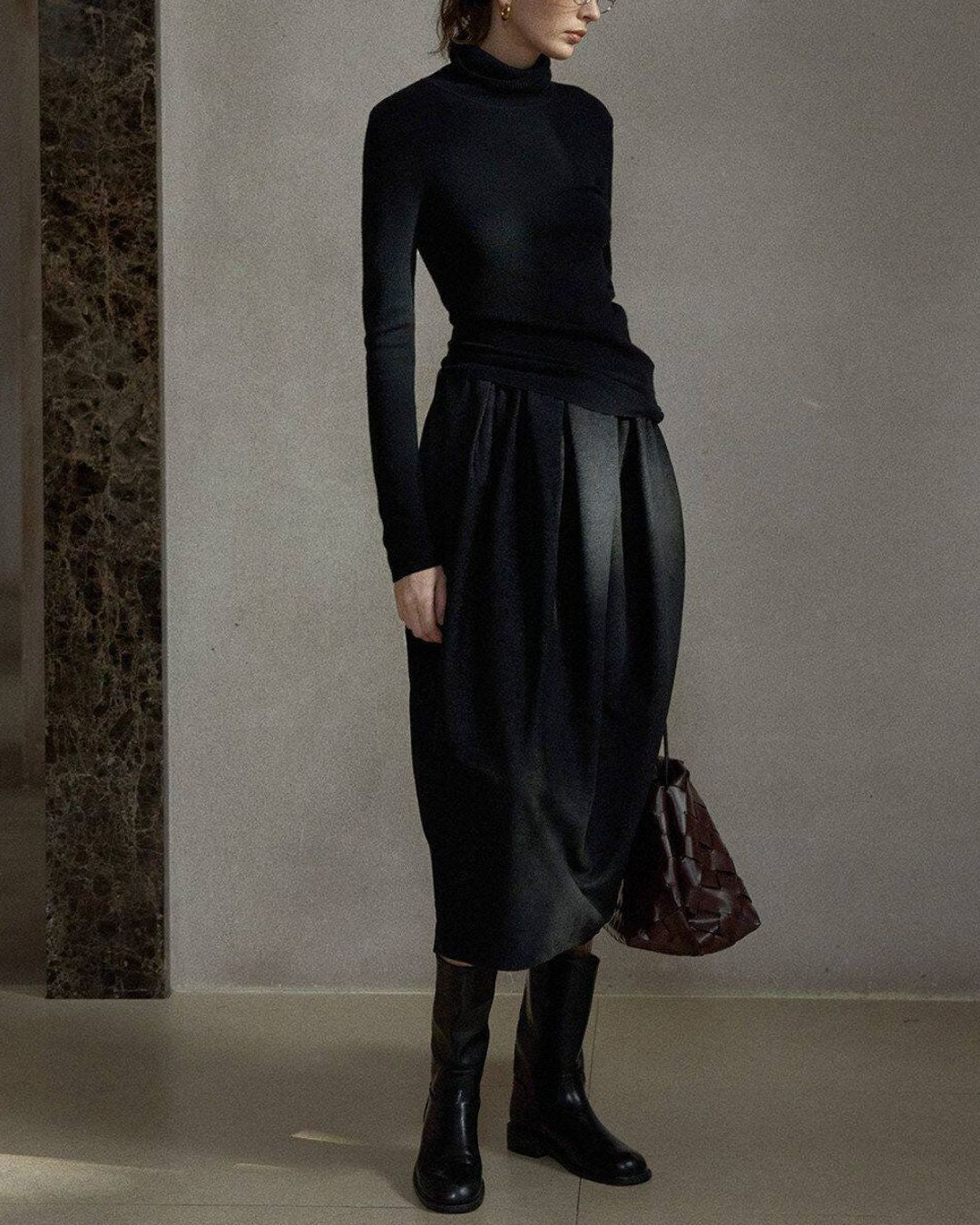 Brushed Tulip Midi Skirt　SK019