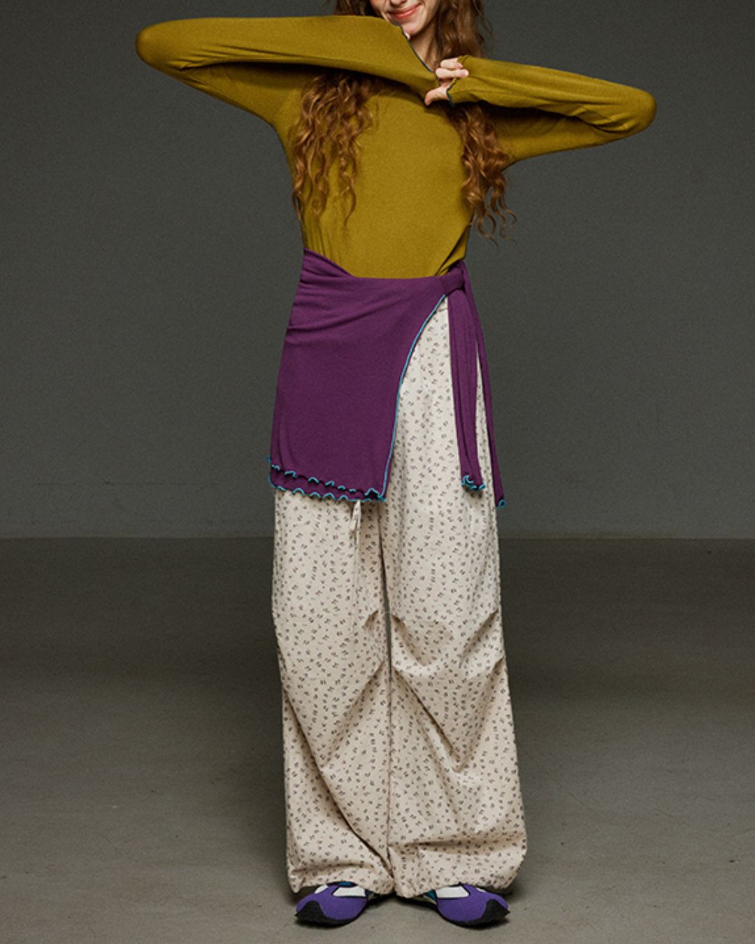 Color Stitch Mellow Frill T-shirt　LT013