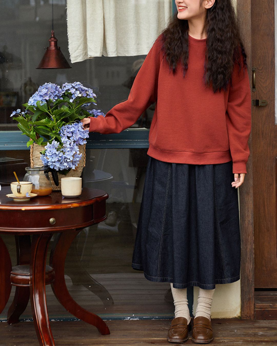 Waffle Round Neck Sweat　SW014