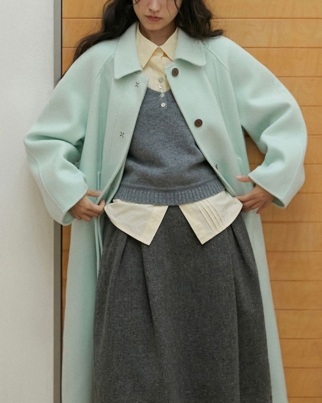 Nep Knee-length Cocoon Skirt　SK015