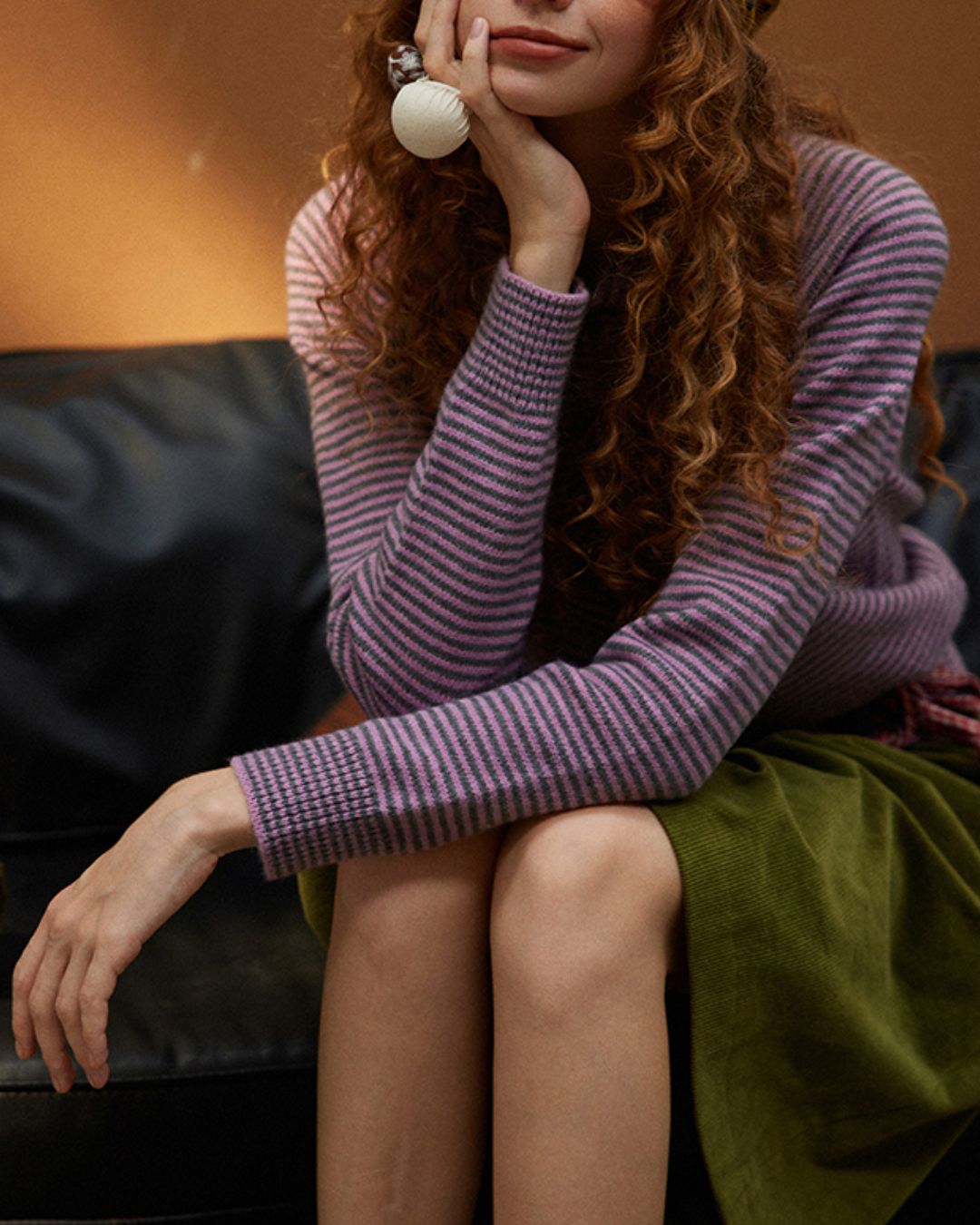 Retro Border Knit Cardigan　KN036