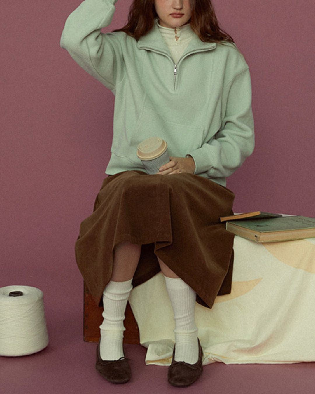 Marshmallow Fleece Half-zip Sweat　SW010