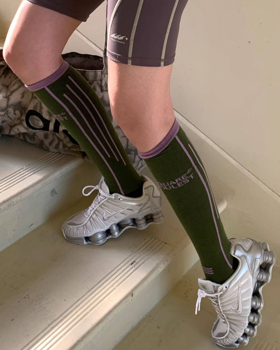 Color Block Sports Knee Socks　OR001