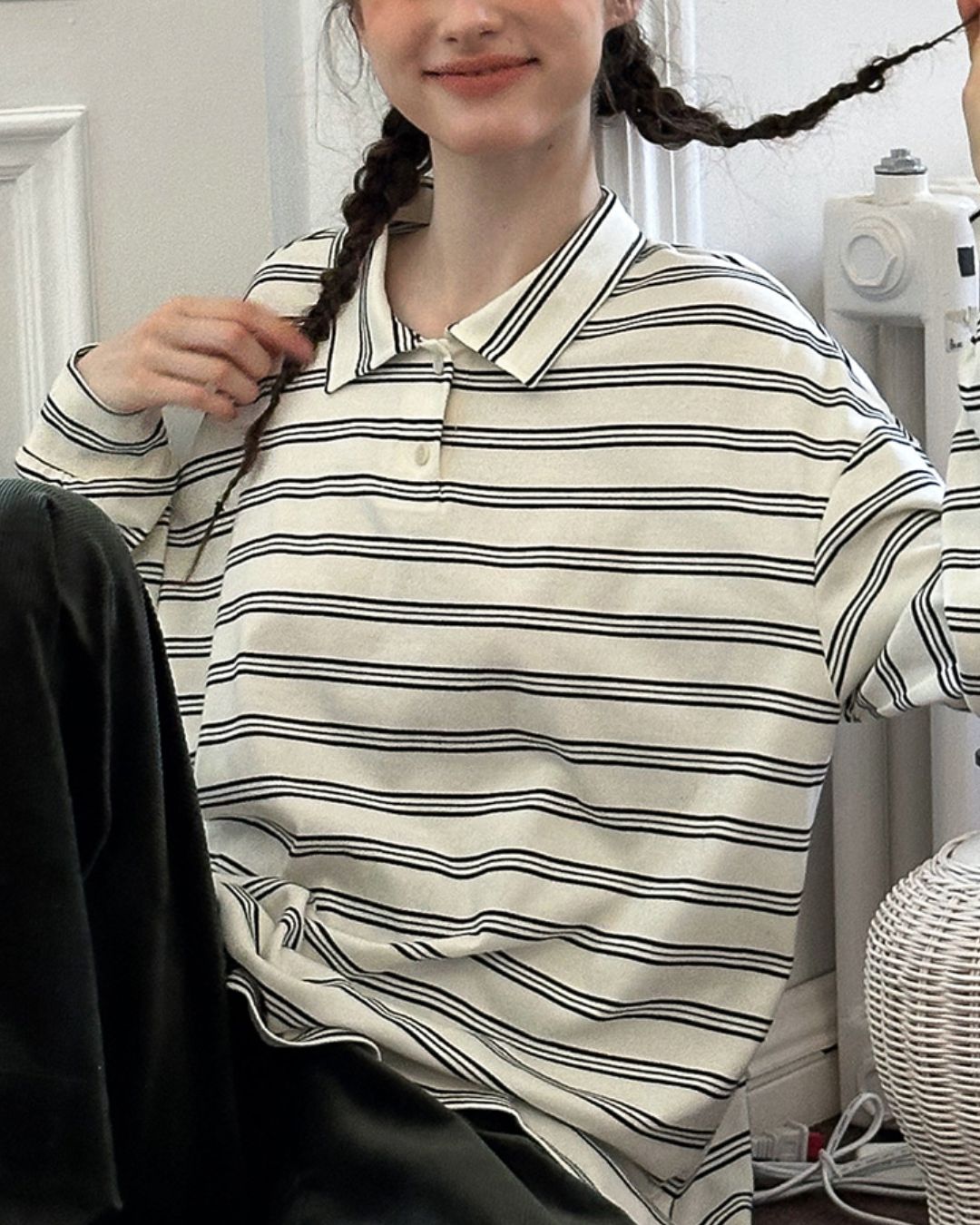 Border L/S Polo Shirt　PS001