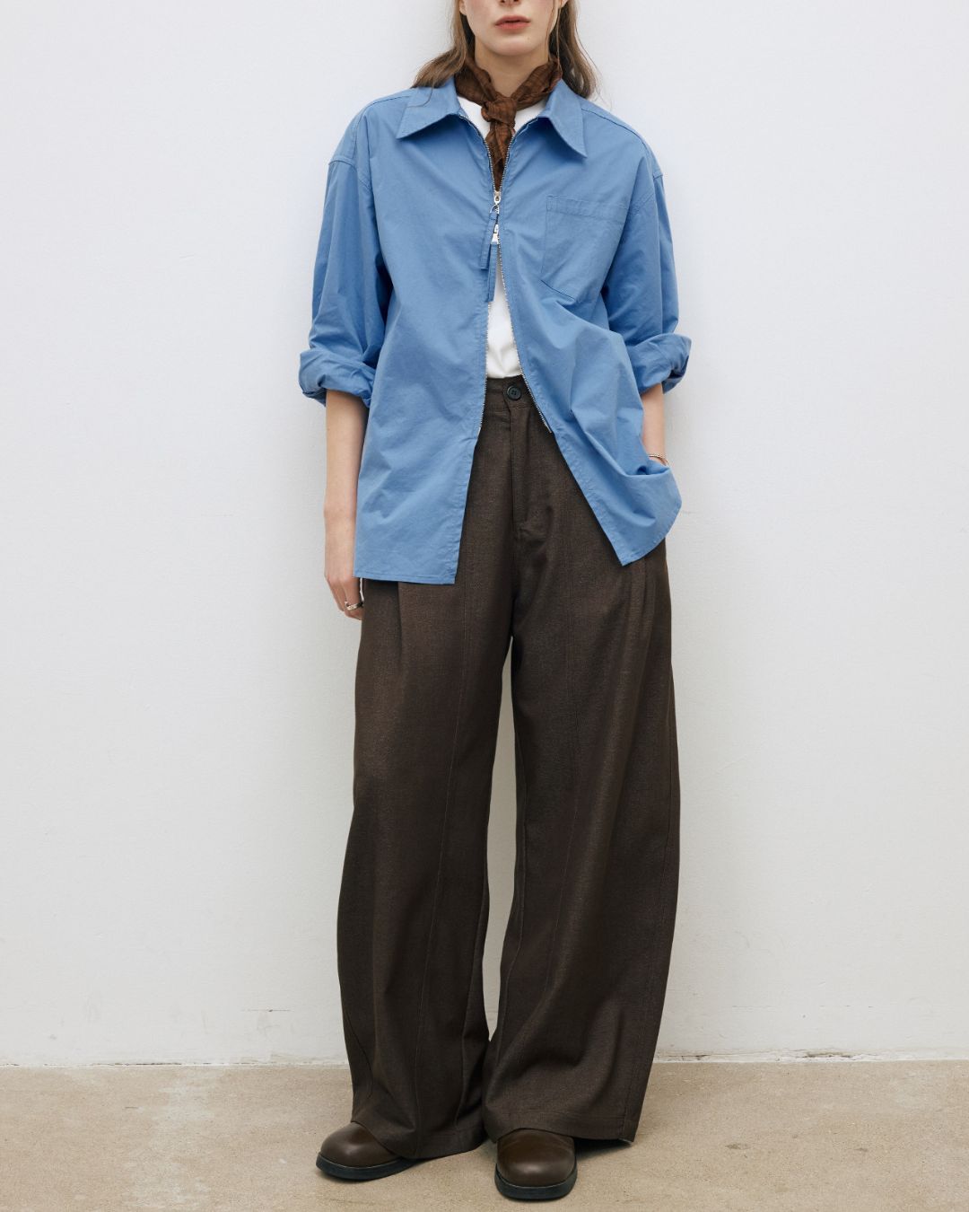 Double Zip Light Shirt Jacket　JK089