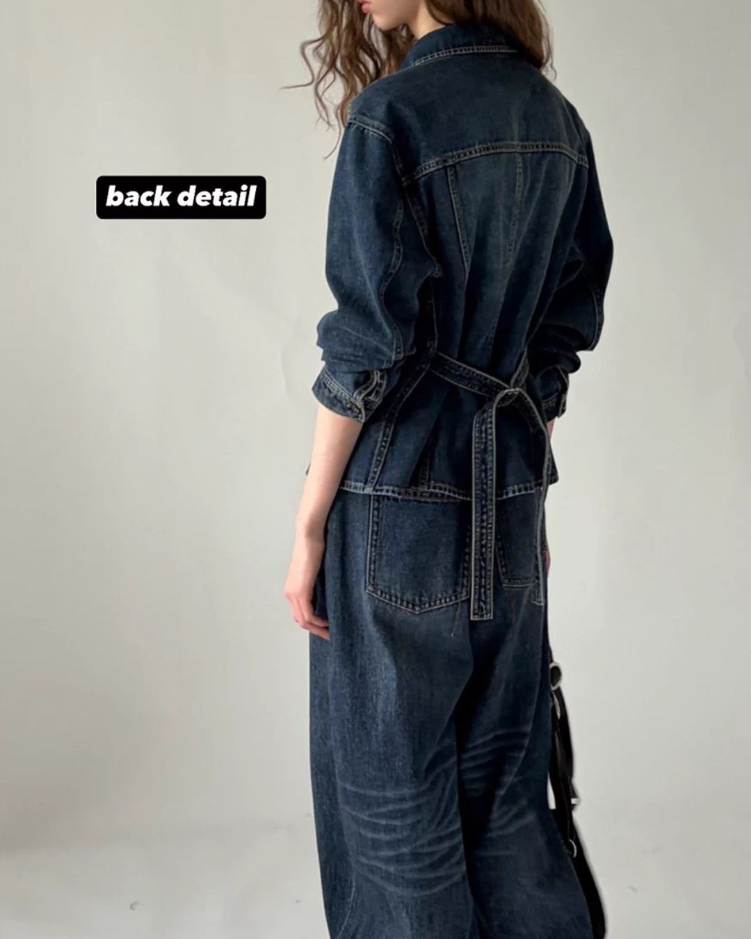 Washed Denim Shirt Jacket & Wide Denim Pants　JK091