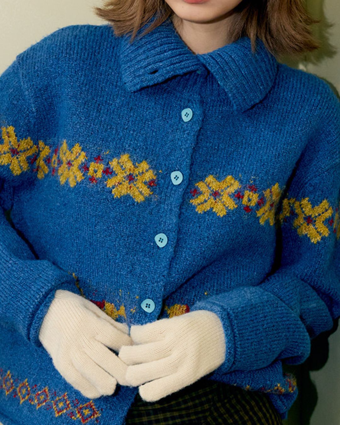 Horse Jacquard Collared Knit　KN087