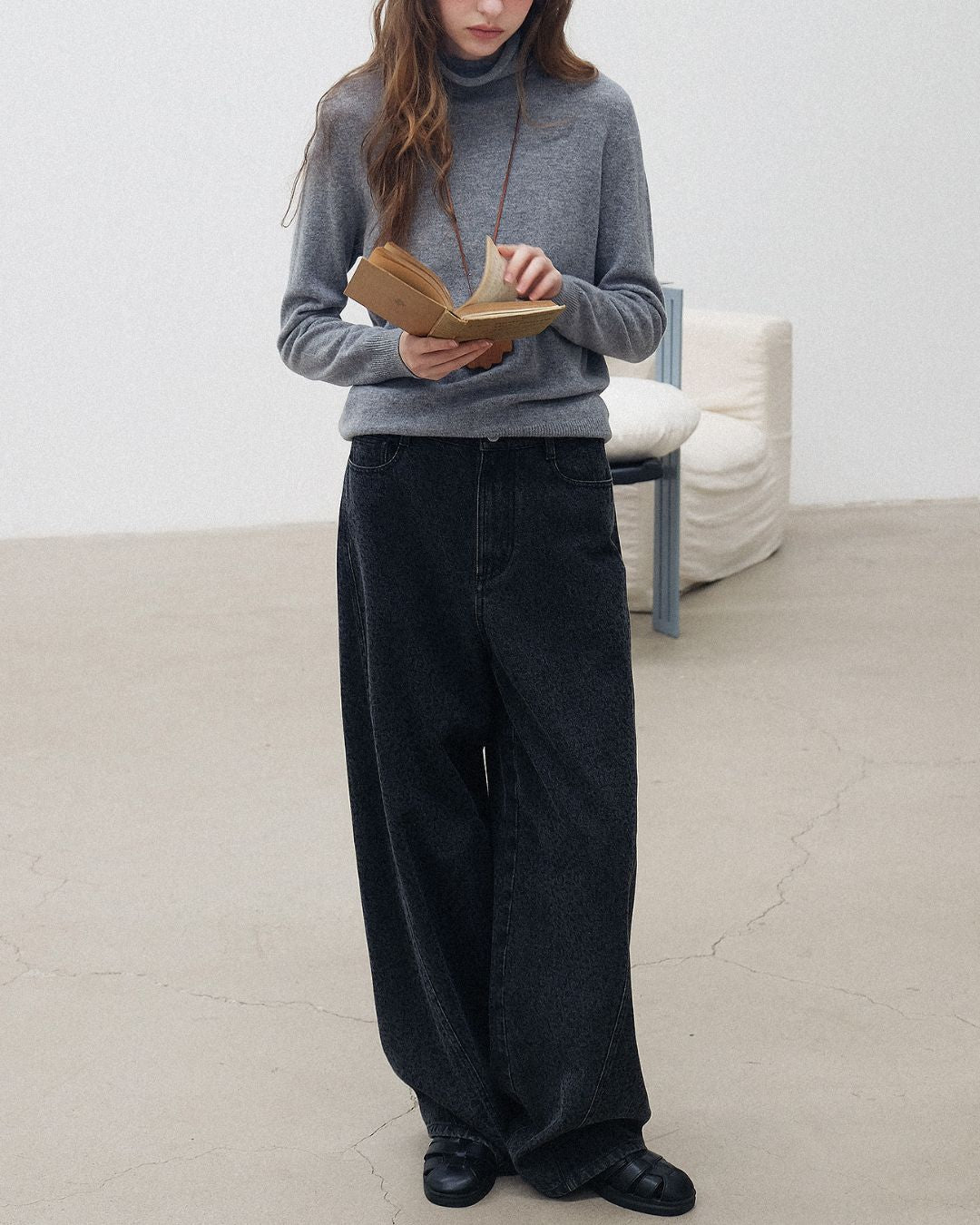 Cashmere Blend High Neck Knit　KN026