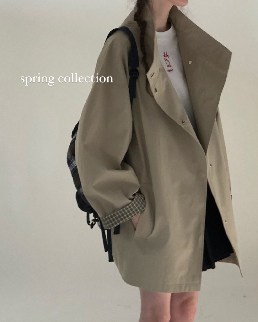 Stand Collar Mid-length Jacket　JK017