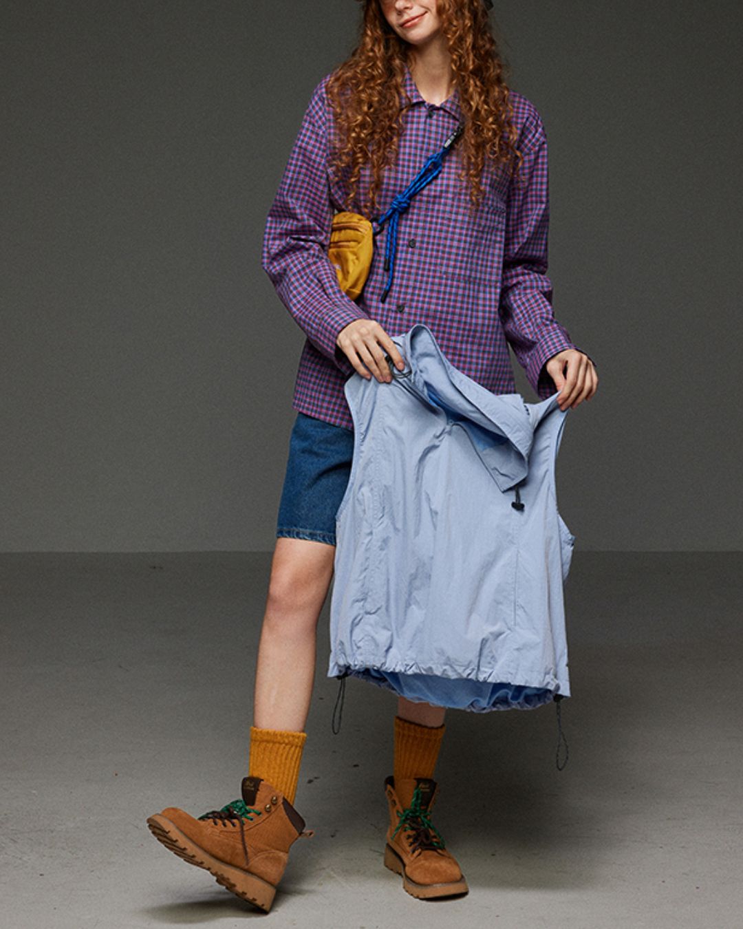 Detachable Hooded Half-zip Vest　VT006