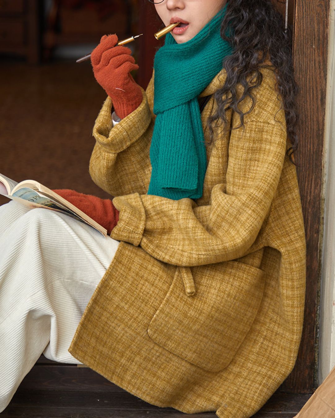 Wool Hooded Middle Coat　CT032