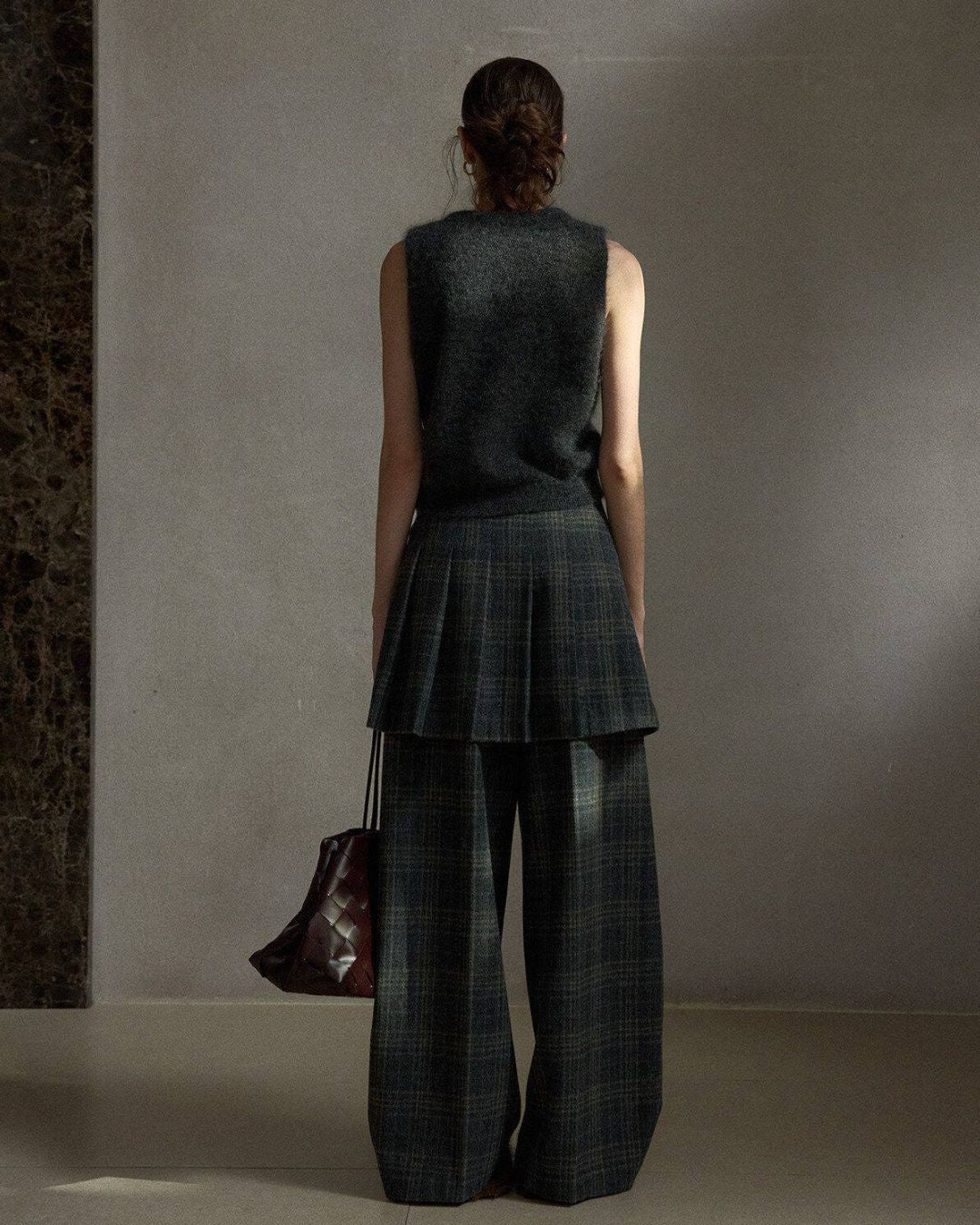 Tartan Check Pleated Mini Skirt　SK018