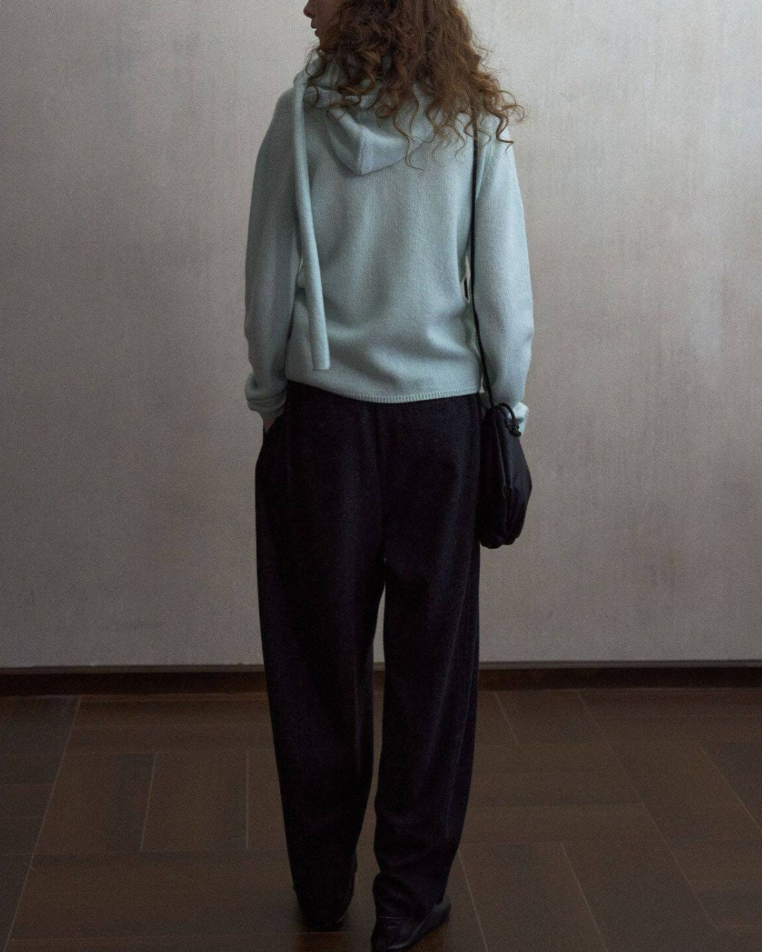 Basic Yak Wool Knit Hooded Scarf　HG001