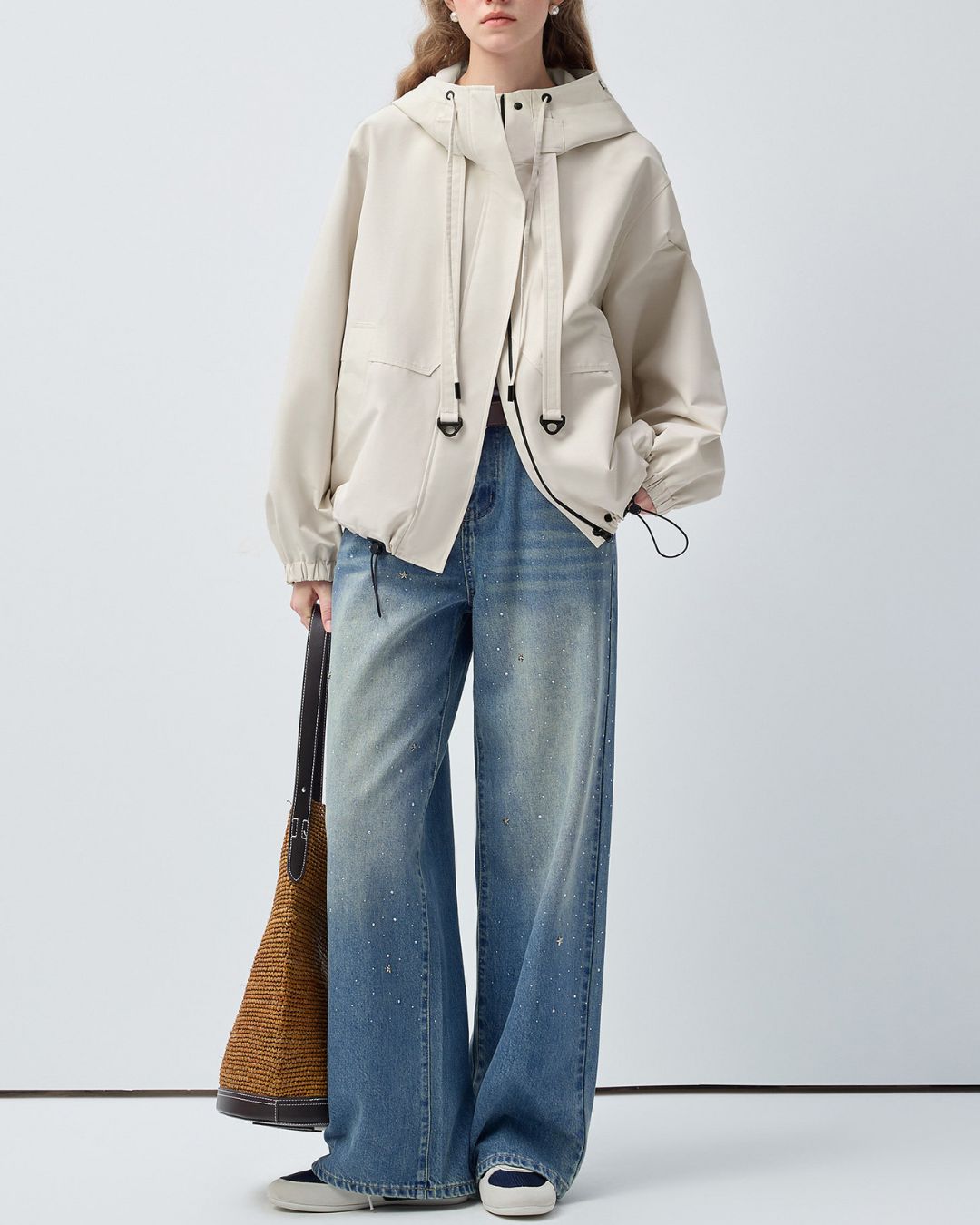 Star-studded Rhinestone-decorated Denim Pants　DP015