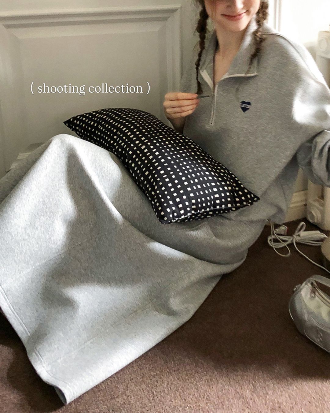 Heart Half-zip Sweat & Skirt　SW004