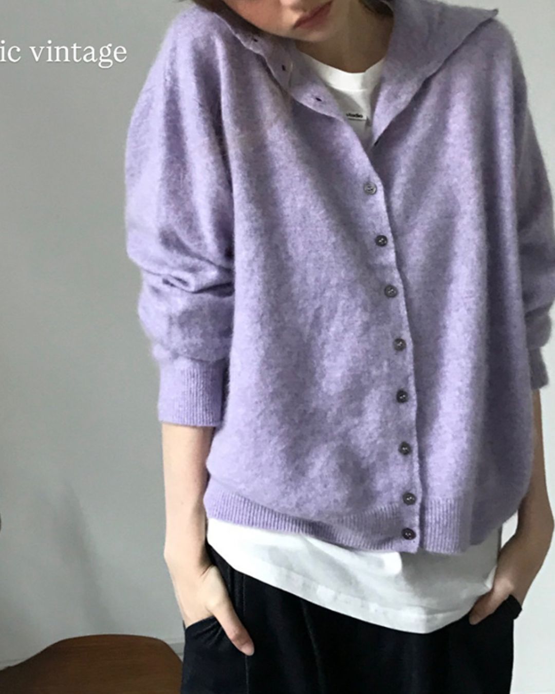 Wool Cashmere Knit Cardigan　KN038