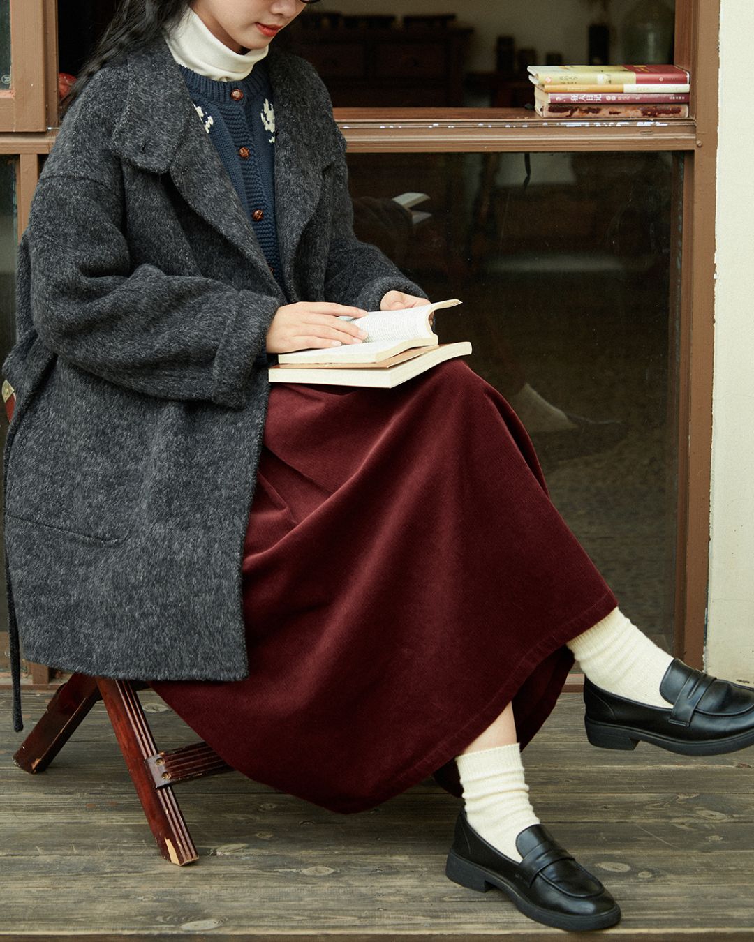 Stand-collar Wool Relaxed Coat　CT021