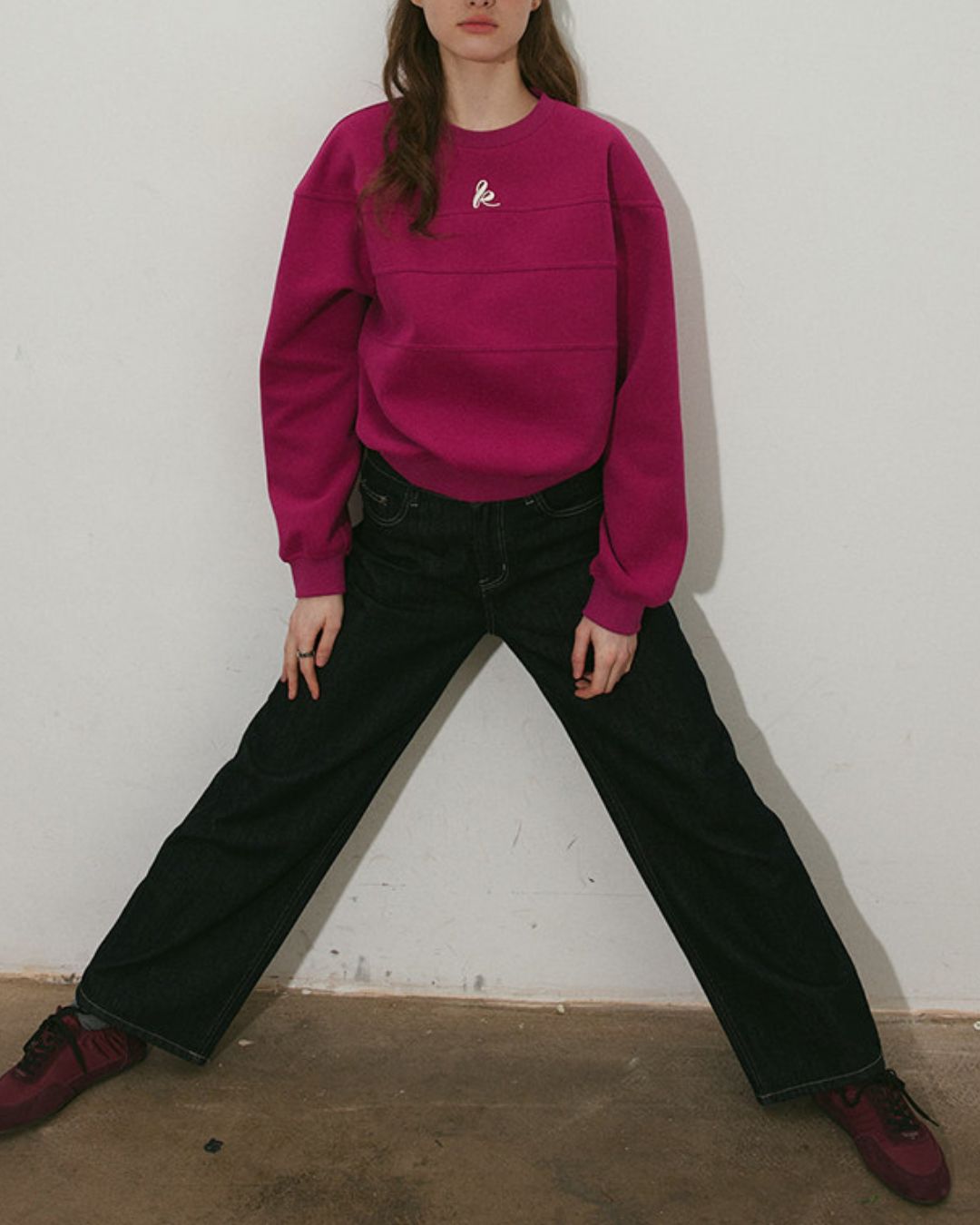 Stitch Line Cropped Sweat　SW013