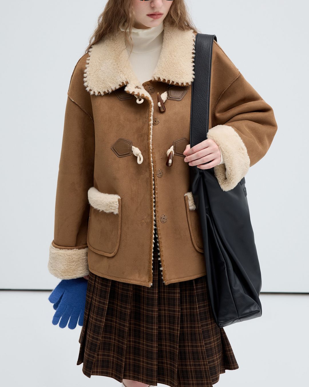 Collared Duffle Mouton Coat　CT010