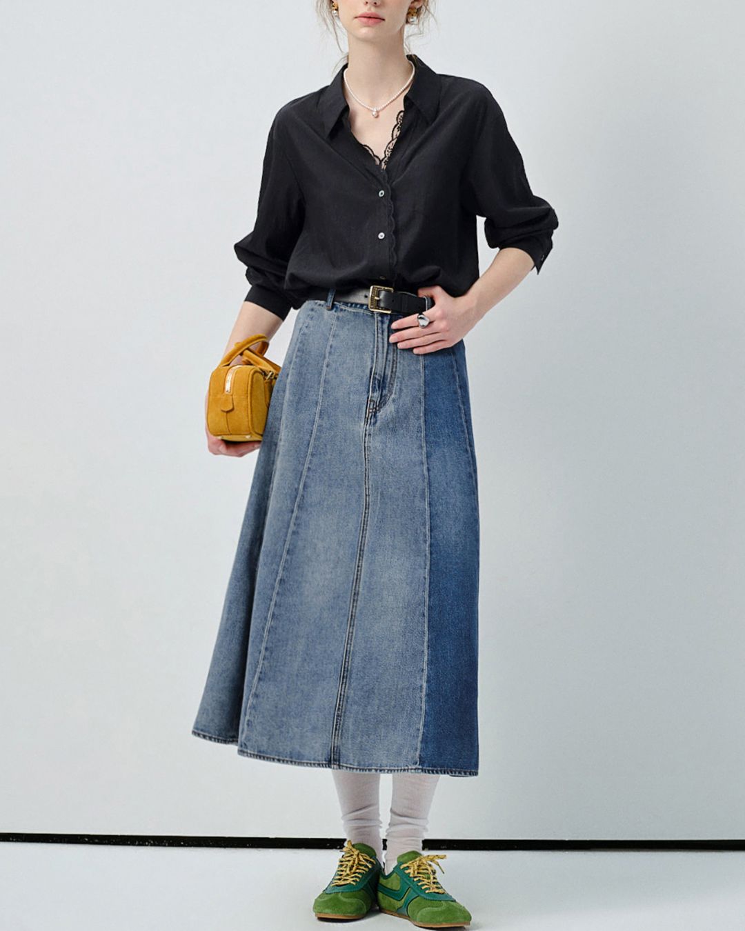 Lace V-neck French Shirt　LS033