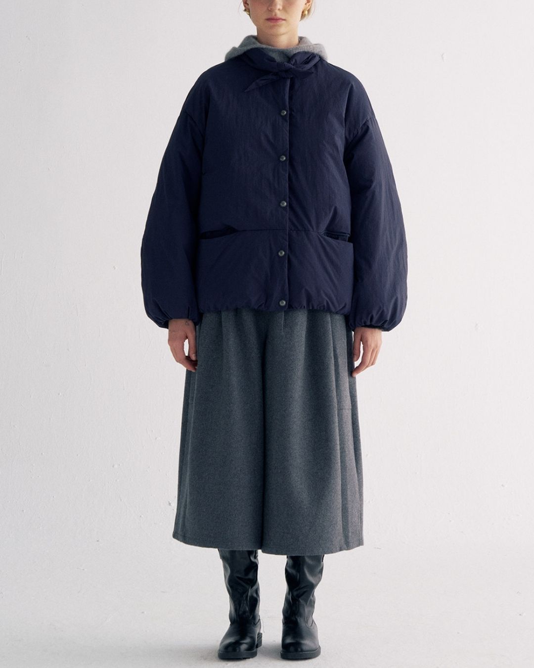 Detachable Scarf Puffer Down Jacket　JK080