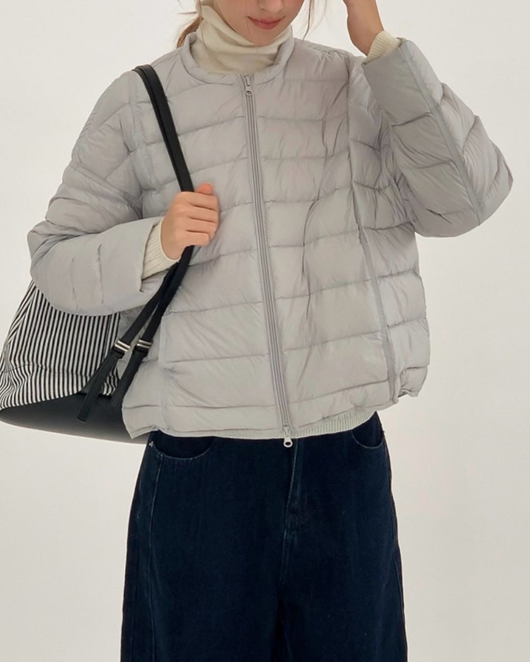 No-collar Drop Shoulder Down Jacket　JK068