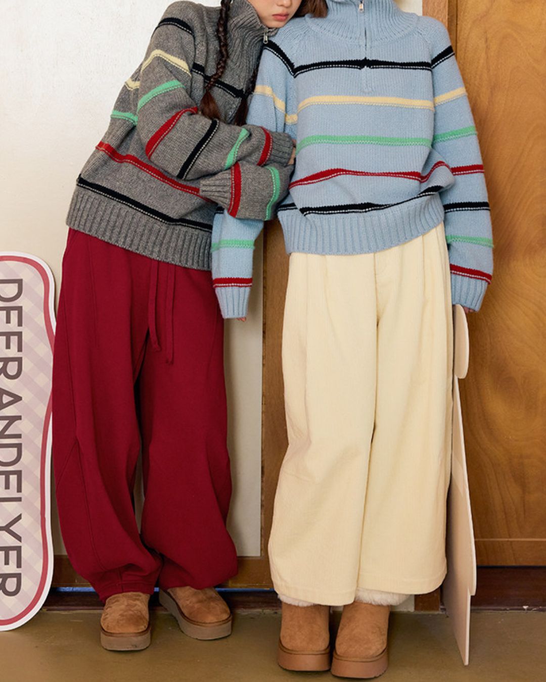 Corduroy Tuck Cropped Wide Pants　PT036